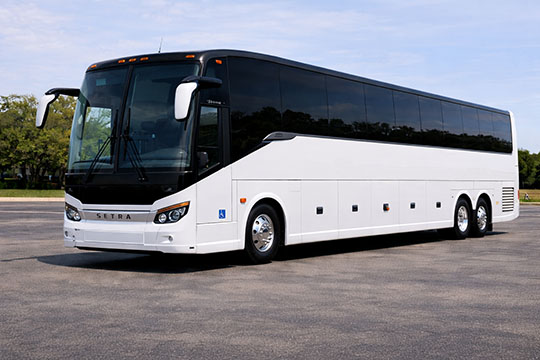56-passenger charter bus available for charter in Vacaville, CA
